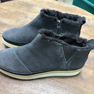 TOMS Ankle Boots‎ Size 9 Marlo Black Suede Water Resistant